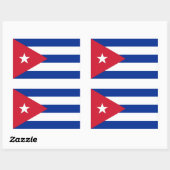 Rechthoekige sticker met vlag van Cuba (Vel)
