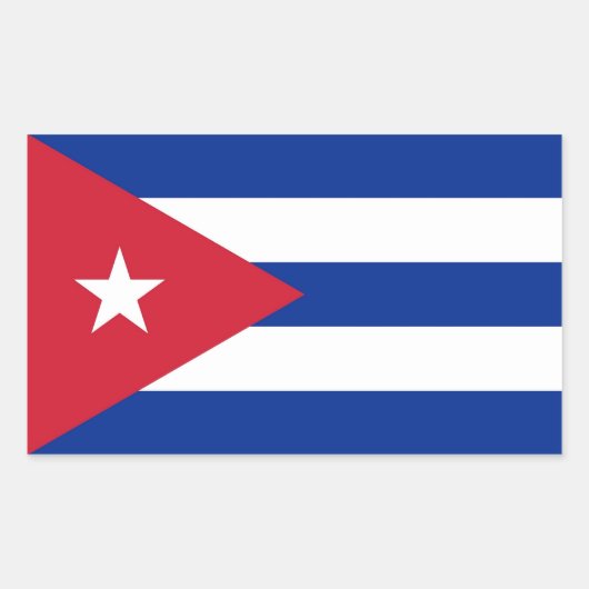 Rechthoekige sticker met vlag van Cuba (Voorkant)