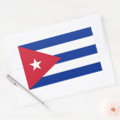Rechthoekige sticker met vlag van Cuba (Envelop)