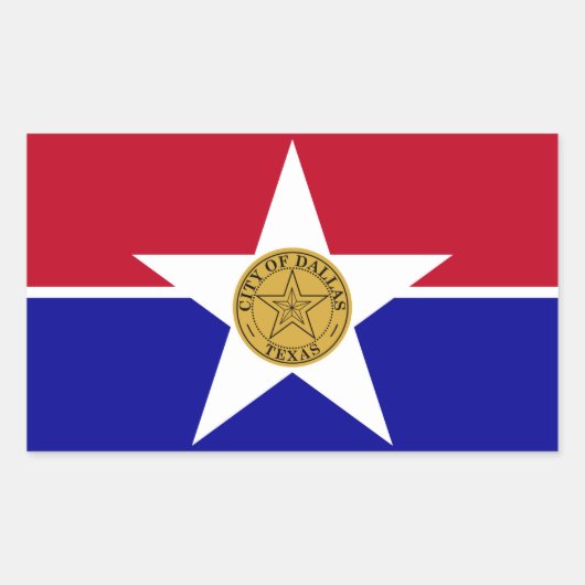 Rechthoekige sticker met vlag van Dallas (Voorkant)