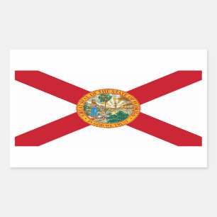 Rechthoekige sticker met vlag van Florida, U.S.A.