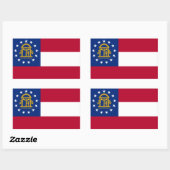 Rechthoekige sticker met vlag van Georgia (Vel)