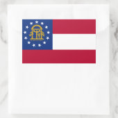 Rechthoekige sticker met vlag van Georgia (Tas)