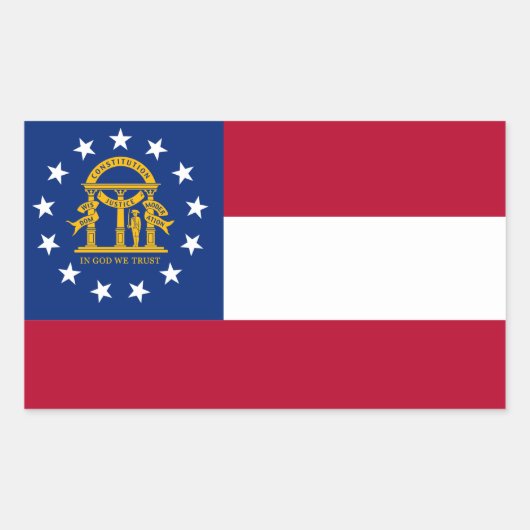 Rechthoekige sticker met vlag van Georgia (Voorkant)