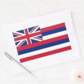 Rechthoekige sticker met vlag van Hawaï, VS. (Envelop)