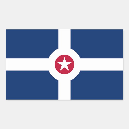 Rechthoekige sticker met vlag van Indianapolis, Ve (Voorkant)