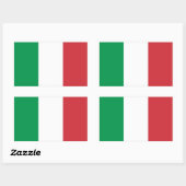 Rechthoekige sticker met vlag van Italië (Vel)