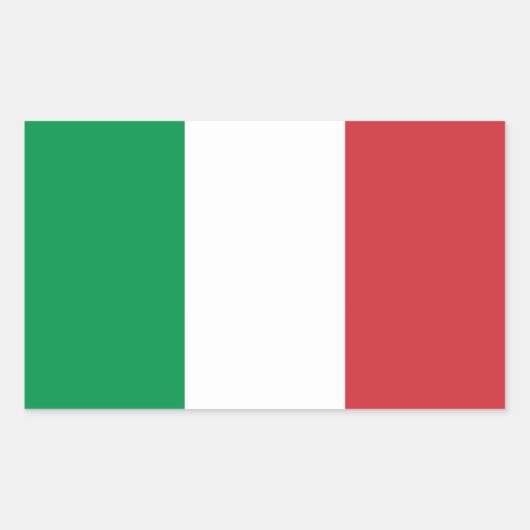 Rechthoekige sticker met vlag van Italië (Voorkant)