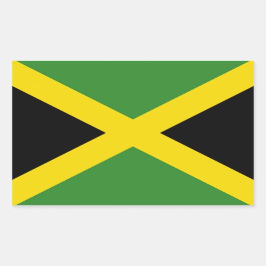 Rechthoekige sticker met vlag van Jamaica (Voorkant)