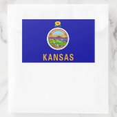 Rechthoekige sticker met vlag van Kansas, U.S.A. (Tas)