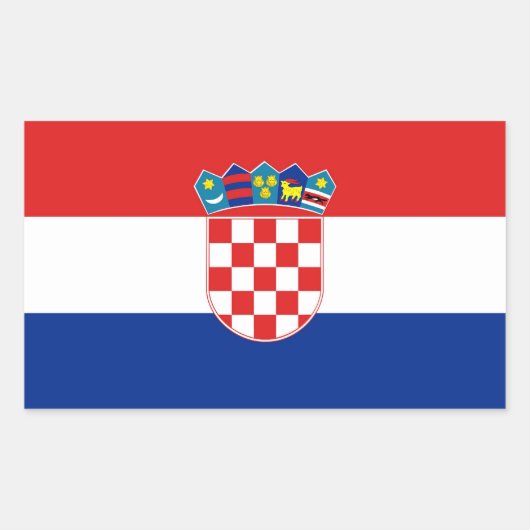 Rechthoekige sticker met vlag van Kroatië (Voorkant)