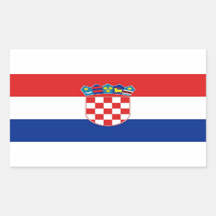 Rechthoekige sticker met vlag van Kroatië
