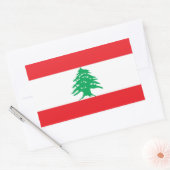 Rechthoekige sticker met vlag van Libanon (Envelop)