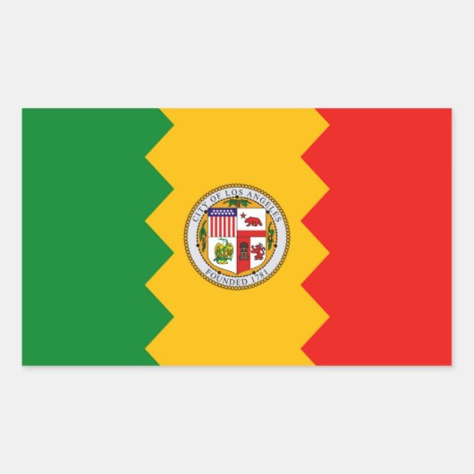 Rechthoekige sticker met vlag van Los Angeles (Voorkant)