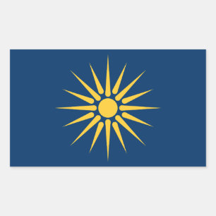 Rechthoekige sticker met vlag van Macedonië, Griek