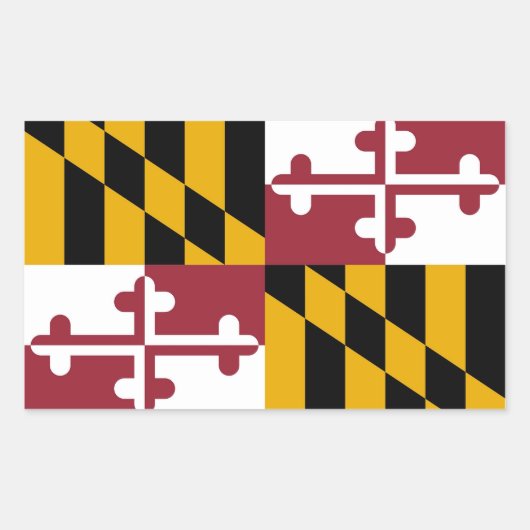 Rechthoekige sticker met vlag van Maryland, U.S.A. (Voorkant)