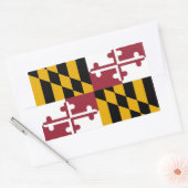 Rechthoekige sticker met vlag van Maryland, U.S.A. (Envelop)