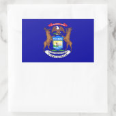 Rechthoekige sticker met vlag van Michigan, V.S.A. (Tas)