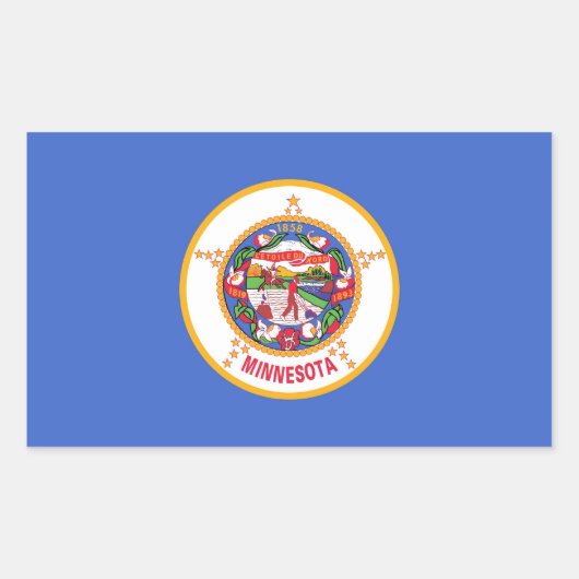Rechthoekige sticker met vlag van Minnesota, Veren (Voorkant)