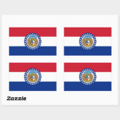 Rechthoekige sticker met vlag van Missouri, Vereni (Vel)