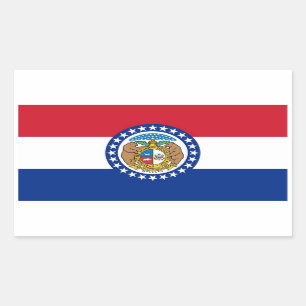 Rechthoekige sticker met vlag van Missouri, Vereni