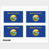 Rechthoekige sticker met vlag van Montana, U.S.A. (Vel)