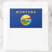 Rechthoekige sticker met vlag van Montana, U.S.A. (Tas)
