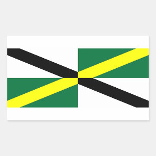 Rechthoekige sticker met vlag van Monterey, V.S.A.