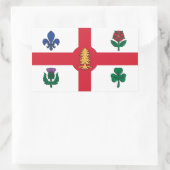 Rechthoekige sticker met vlag van Montreal, Canada (Tas)