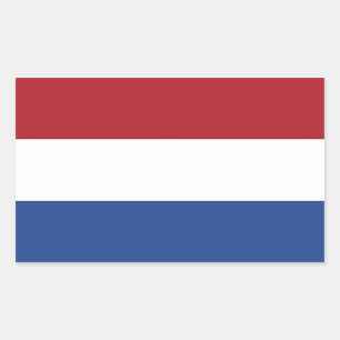 Rechthoekige sticker met Vlag van Nederland