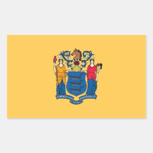 Rechthoekige sticker met vlag van New Jersey, V.S. (Voorkant)