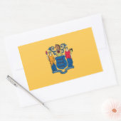 Rechthoekige sticker met vlag van New Jersey, V.S. (Envelop)