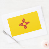 Rechthoekige sticker met vlag van New Mexico, VS. (Envelop)