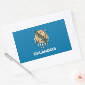 Rechthoekige sticker met vlag van Oklahoma, VS. (Envelop)