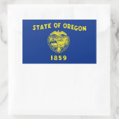 Rechthoekige sticker met vlag van Oregon, U.S.A. (Tas)
