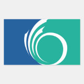Rechthoekige sticker met vlag van Ottawa, Canada (Voorkant)