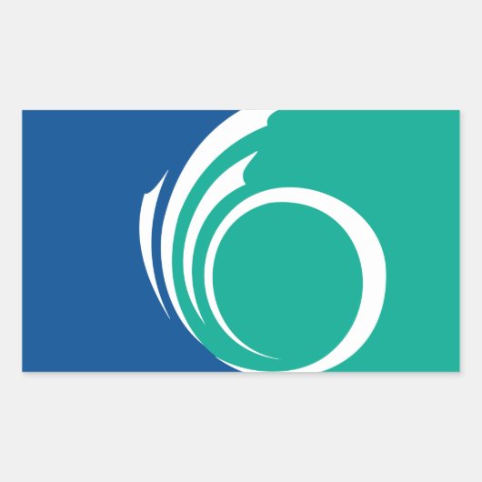 Rechthoekige sticker met vlag van Ottawa, Canada (Voorkant)