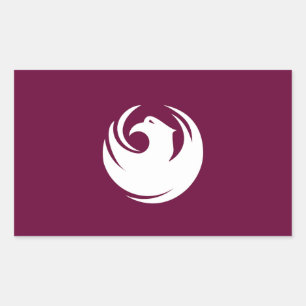 Rechthoekige sticker met vlag van Phoenix City, US