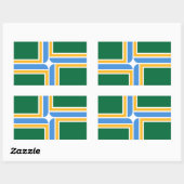 Rechthoekige sticker met vlag van Portland, Vereni (Vel)