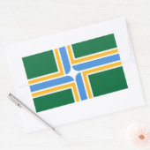 Rechthoekige sticker met vlag van Portland, Vereni (Envelop)