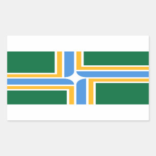 Rechthoekige sticker met vlag van Portland, Vereni