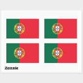 Rechthoekige sticker met vlag van Portugal (Vel)