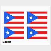 Rechthoekige sticker met vlag van Puerto Rico, U.S (Vel)