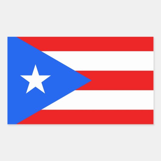 Rechthoekige sticker met vlag van Puerto Rico, U.S (Voorkant)