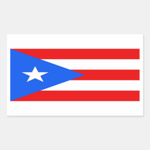 Rechthoekige sticker met vlag van Puerto Rico, U.S