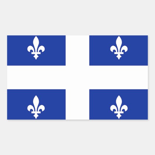 Rechthoekige sticker met vlag van Quebec, Canada (Voorkant)