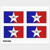 Rechthoekige sticker met vlag van San Antonio (Vel)