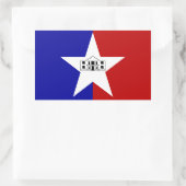 Rechthoekige sticker met vlag van San Antonio (Tas)