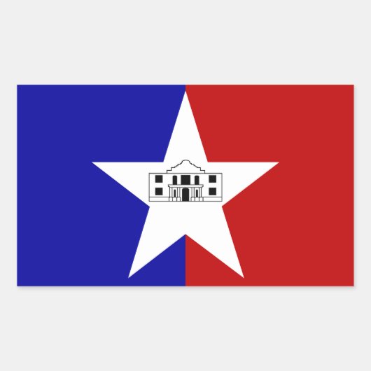 Rechthoekige sticker met vlag van San Antonio (Voorkant)