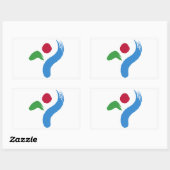 Rechthoekige sticker met vlag van Seoul (Vel)